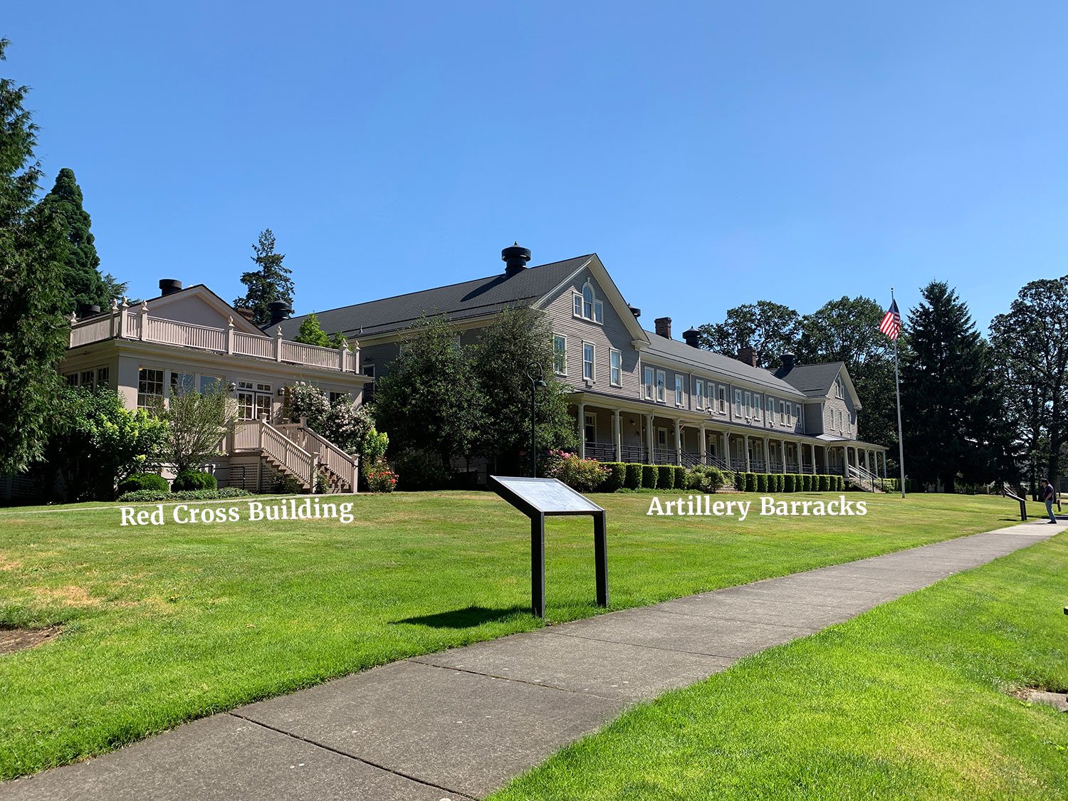 Red Cross Building first then Artillery Barracks